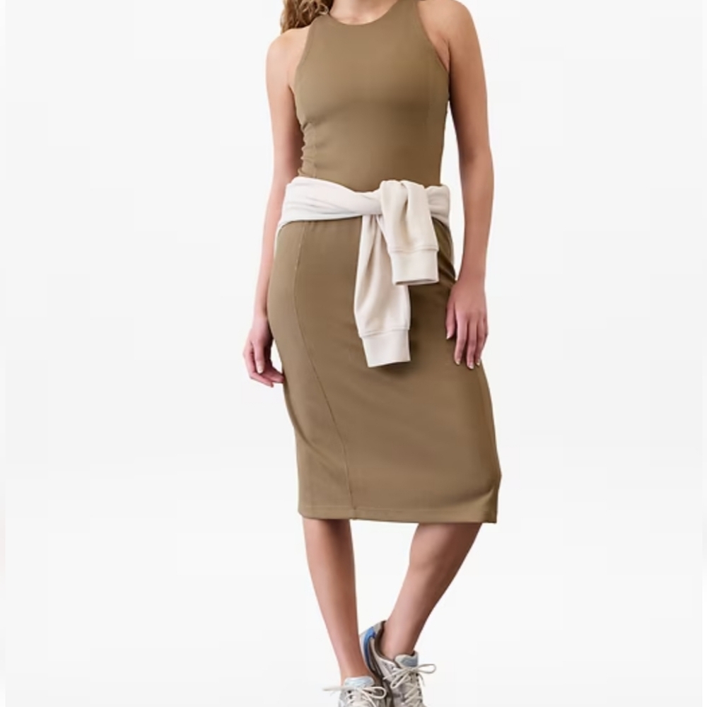 Athleta Seasoft Rib Midi Tank Dress
